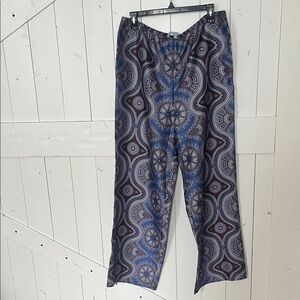 Hill House Home The Taylor Pant in Brown Cobalt Medallion